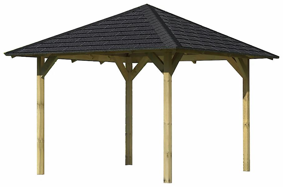 Karibu Pavillon "Sevilla" BxTxH: 340x340x290 cm, mit schwarzen Dachschindel günstig online kaufen