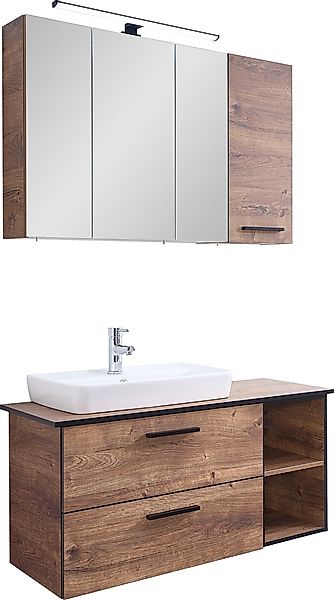 Saphir Badmöbel-Set »Quickset 374 3-teilig, Keramik-Aufsatzbecken mit LED-S günstig online kaufen