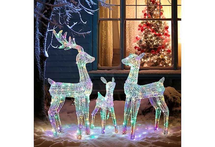 LALAHO Weihnachtsfigur 3-tlg. LED Rentier Familie Weihnachtsbeleuchtung, mi günstig online kaufen