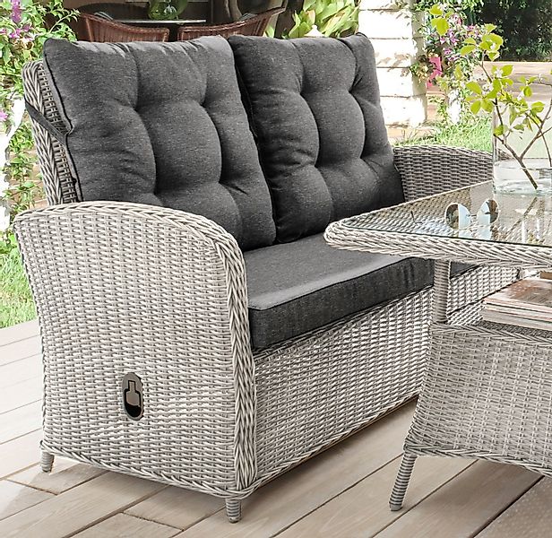 Destiny Loungesofa »MERANO II« Aluminium, Polyrattan, 2er Sofa, inkl. Aufla günstig online kaufen