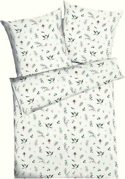Kaeppel Bettwäsche "Winter Greens" 2 Stk. tlg. mit Blättern günstig online kaufen