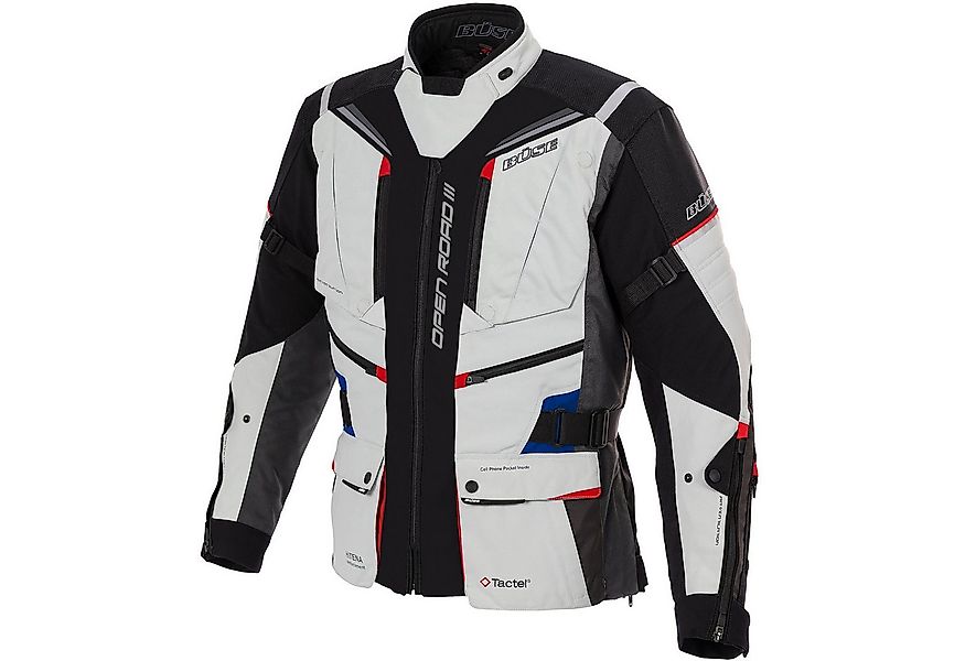 Büse Motorradjacke Büse Open Road III Textiljacke Hellgrau atmungsaktiv günstig online kaufen