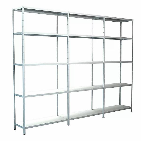 Schulte Steck-Grund- und 2 x Anbauregale 200 cm x 320 cm x 35 cm Weiß günstig online kaufen