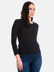 Evoni Langarmshirt Langarm Rundhals Baumwolle Basic günstig online kaufen