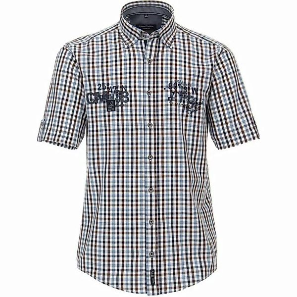 CASAMODA Kurzarmhemd Große Größen Kurzarmhemd modisch rauchblau-braun karie günstig online kaufen