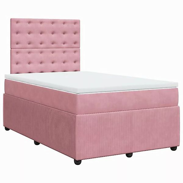 vidaXL Bett Boxspringbett mit Matratze Rosa 120x190 cm Samt günstig online kaufen