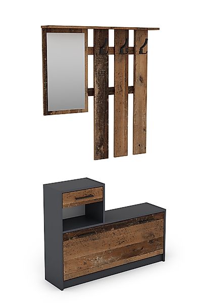 byLIVING Garderoben-Set TAMINA, (in Anthrazit/Old-Wood-Optik oder günstig online kaufen