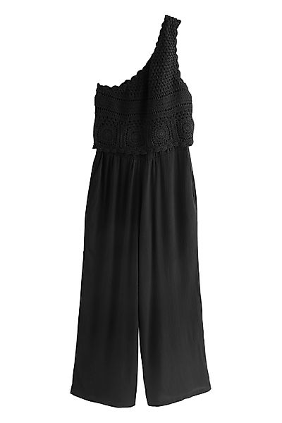 Next One-Shoulder-Kleid Einschulteriger Häkel-Jumpsuit mit weitem günstig online kaufen