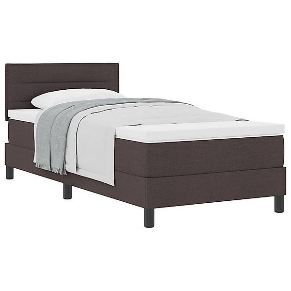 vidaXL Bett Boxspringbett mit Matratze Dunkelbraun 90x190 cm Stoff (1-tlg) günstig online kaufen