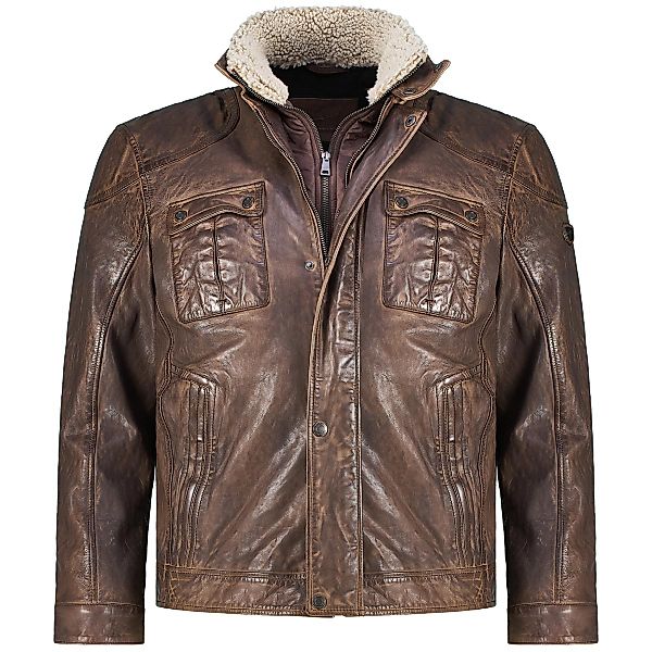Mauritius Lederblouson mit heraustrennbarem Westeneinsatz Farbe braun Größe günstig online kaufen