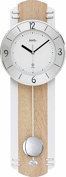 AMS Funk-Pendelwanduhr F5291 (Quarzuhr,Holzgehäuse,Esszimmer,Wohnzimmer,Mad günstig online kaufen