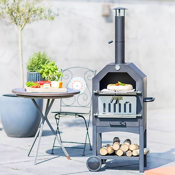 Bbgrill Outdoor Pizza-backofen Lorenzo Schwarz Lor17 günstig online kaufen