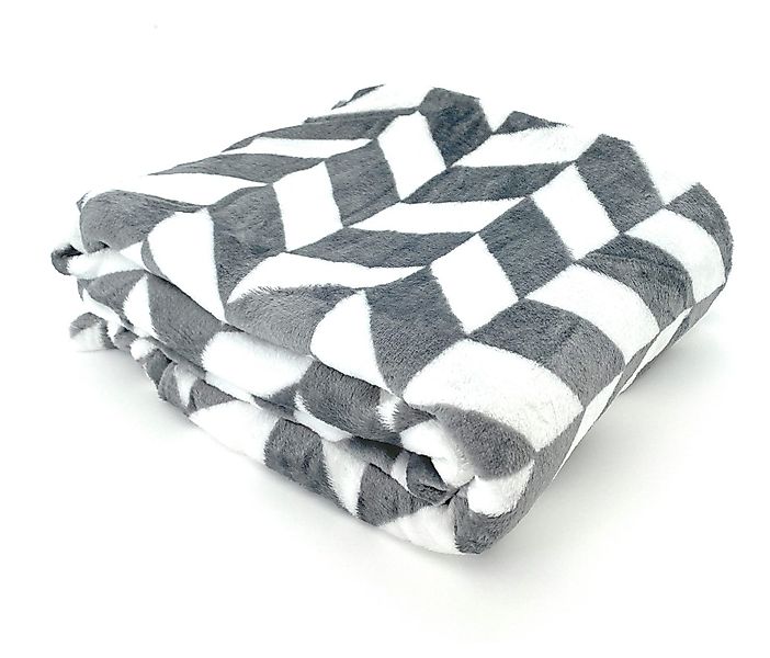 Wohndecke Soft Flanell Kuscheldecke Chevron Raute 150x200, heimtexland, sup günstig online kaufen