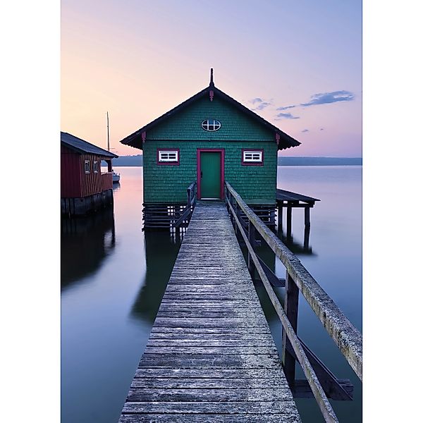 Vlies Fototapete Das grüne Bootshaus 200x280 cm günstig online kaufen