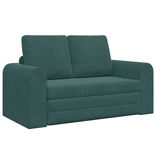 vidaXL Sofa Boden Sofa Bett 2-in-1 Dunkelgrün 148x71x83 cm Samt, 1 Teile günstig online kaufen