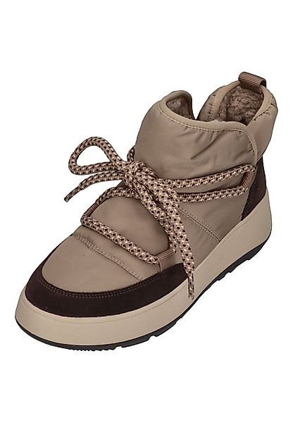 Fitflop F-MODE WATERRESISTANT BIOFLEECE MESH FLATFORM Stiefelette Taupe günstig online kaufen