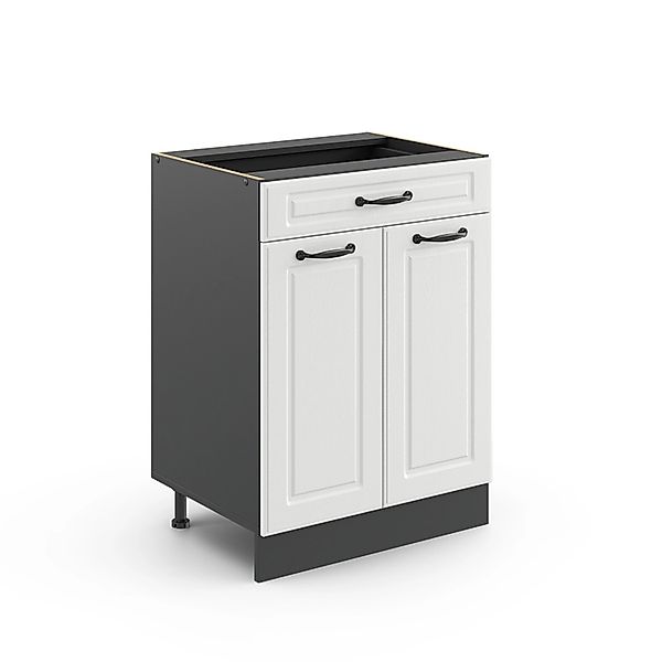 Vicco Küchenunterschrank R-Line Weiß Landhaus/Anthrazit 60 cm mit Schublade günstig online kaufen