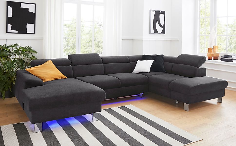 COTTA Wohnlandschaft "Komaris U-Form, B: 320 cm" mit Kopfteilverstellung, o günstig online kaufen