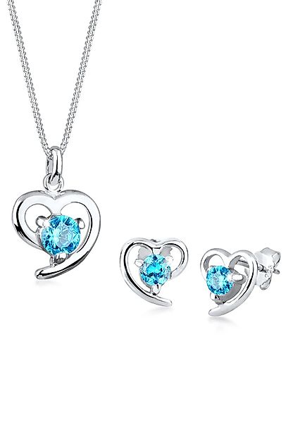 Elli Schmuckset Herz Zirkonia Weiß 925 günstig online kaufen