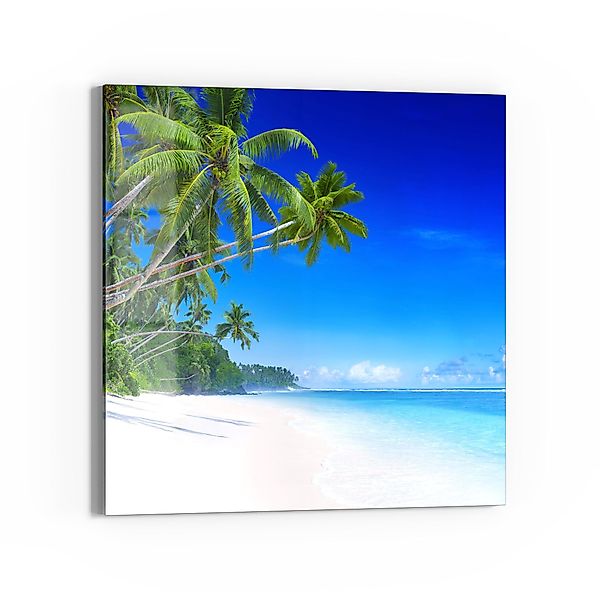 DEQORI Glasbild 'Palmen am Sandstrand', 'Palmen günstig online kaufen