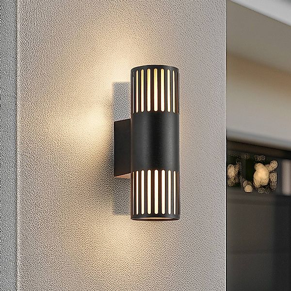 Lindby Außenwandleuchte Lurinda, 2-flg., schwarz, Ø10cm günstig online kaufen