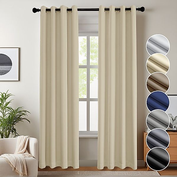Simloveve Vorhang Gardinen Wärmeisolierende Schlafzimmer Blackout günstig online kaufen