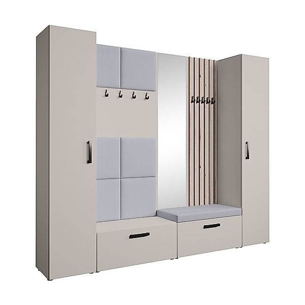 Beautysofa Garderobenschrank mit gepolsterten Paneelen und günstig online kaufen