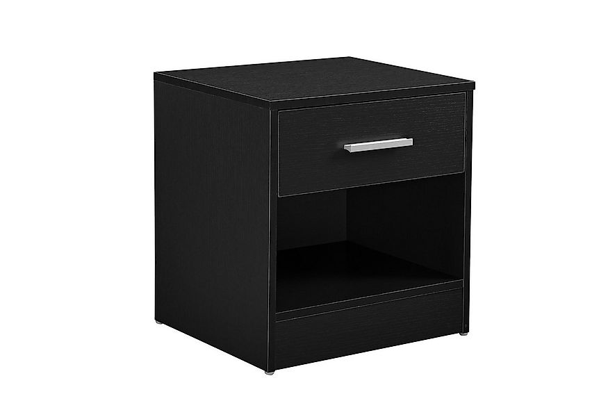 en.casa Nachttisch, mit Schublade - 36,5x29,5x38cm - Schwarz günstig online kaufen
