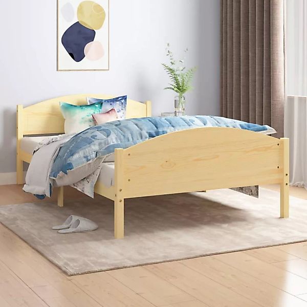 vidaXL Bettgestell Massivholzbett Kiefer 120x200 cm Bett Bettrahmen Bettges günstig online kaufen