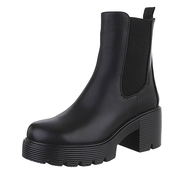 Ital-Design Modische Chelsea-Boots mit Blockabsatz für Damen Plateaustiefel günstig online kaufen