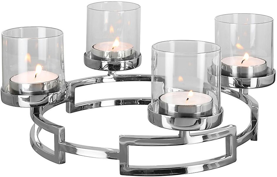 Fink Kerzenleuchter "HOMMAGE, Weihnachtsdeko", (1 St.), silberfarben - aus günstig online kaufen