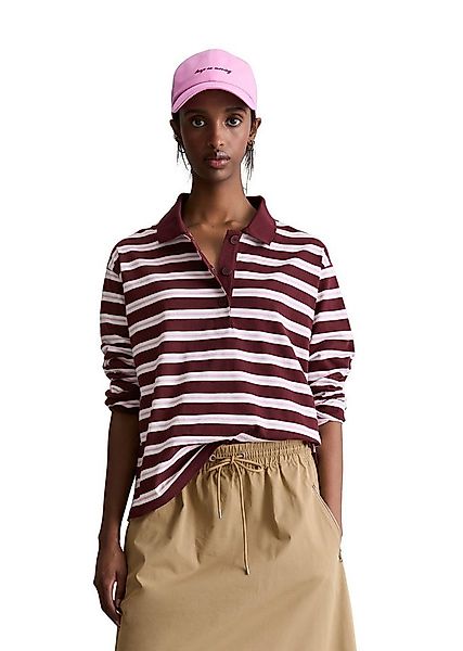 Marc O'Polo DENIM Langarm-Poloshirt aus gestreiftem Single Jersey günstig online kaufen