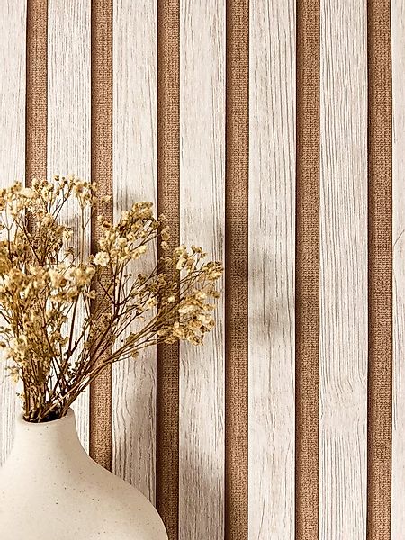 Newroom Vliestapete Berrin Bronze Tapete Paneele Holzpaneele, Wandpaneele, günstig online kaufen