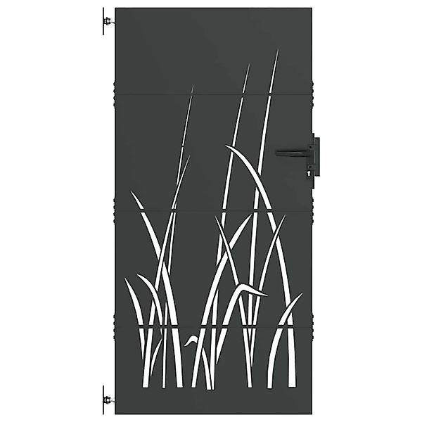 vidaXL Gartentor Schwarz 85 x 200 cm Pulverbeschichteter Stahl 42015868 günstig online kaufen