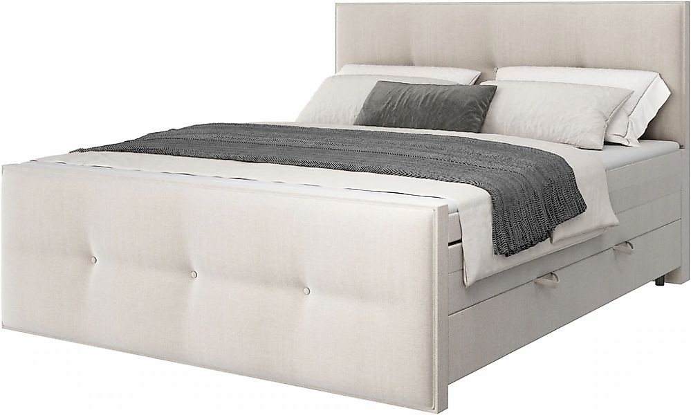 FORTE Boxspringbett "Eve inkl. zwei Bettkästen und Kaltschaum Topper", und günstig online kaufen