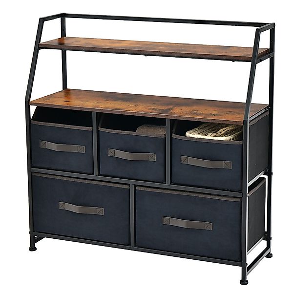 COSTWAY Sideboard, mit Stoffschubladen & Ablagen,Kippsicherung,29x58x100cm günstig online kaufen