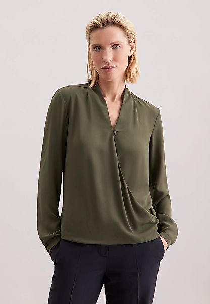 seidensticker Wickelbluse "Schwarze Rose", Langarm V-Neck Uni günstig online kaufen