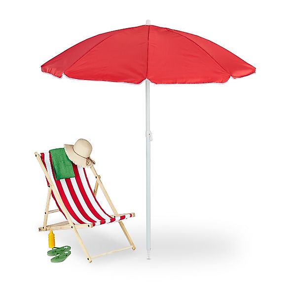 relaxdays Sonnenschirm Roter Sonnenschirm 160 cm günstig online kaufen