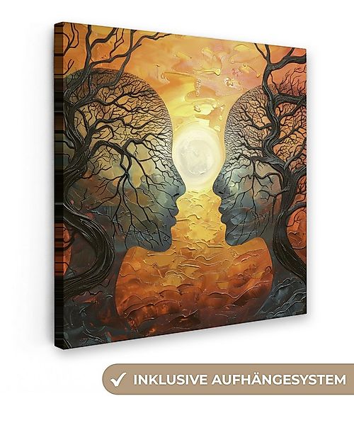 OneMillionCanvasses® Leinwandbild Bäume - Gesichter - Sonne - Kunst, Fotodr günstig online kaufen