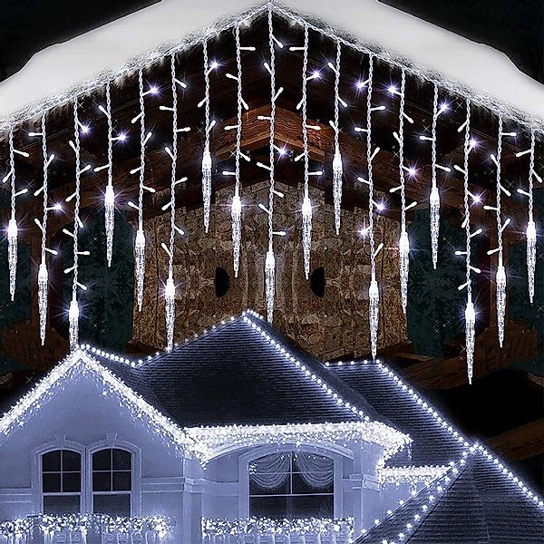 Rosnek LED-Lichtervorhang Eiszapfen-Anhänger, wasserdicht, 8 Modi, günstig online kaufen