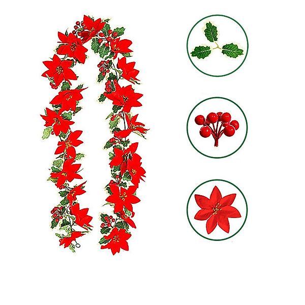 Kunstranke Weihnachtsgirlande Weihnachtsranke rote Fruchtrebe Simulation günstig online kaufen