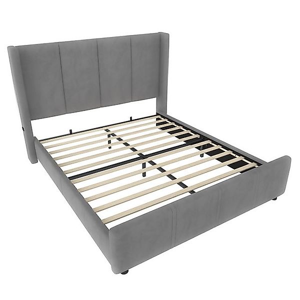 KLAM HOME Polsterbett 140/160x200 cm Doppelbett mit hohes Kopf- und Fußteil günstig online kaufen