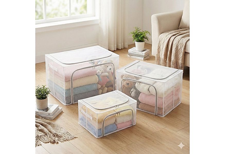 FALINGO Aufbewahrungsbox Faltboxen Aufbewahrungstaschen Metallrahmen transp günstig online kaufen