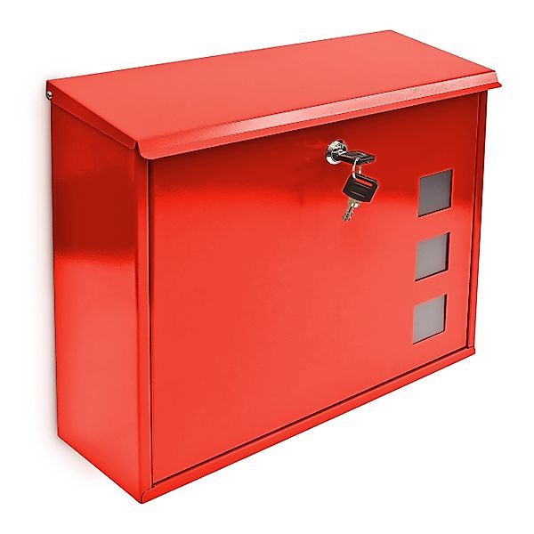 relaxdays Briefkasten Metall 3 Fenster Farbauswahl, günstig online kaufen