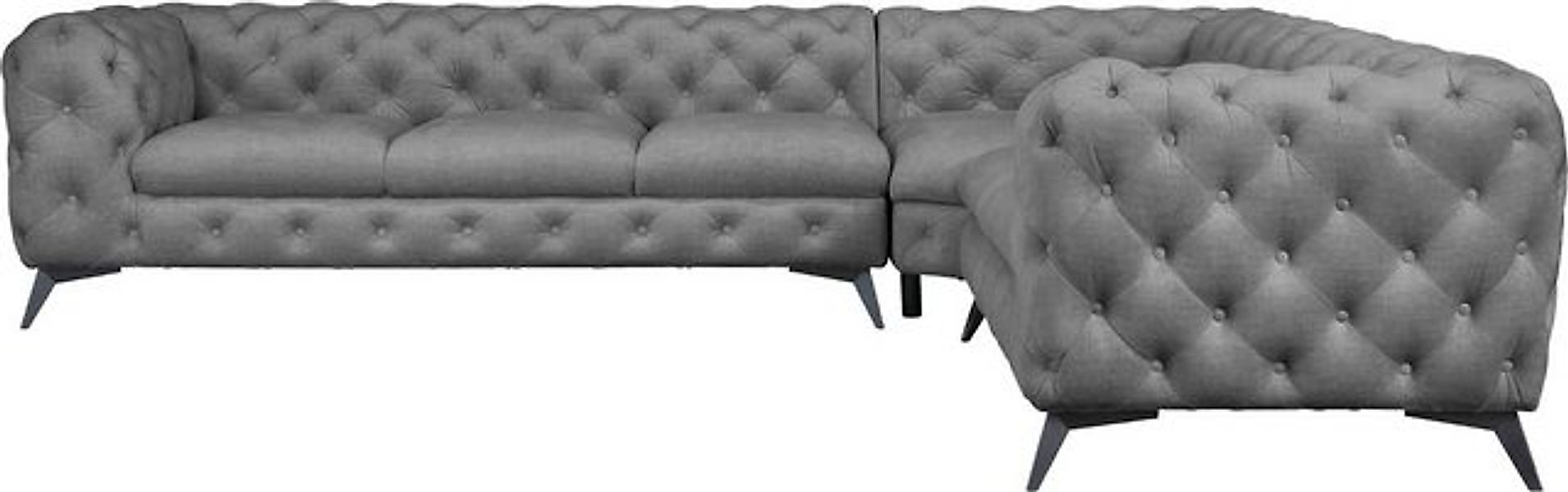 Leonique Chesterfield-Sofa "Ecksofa GLYNIS L-Form mit Wellenunterfederung, günstig online kaufen