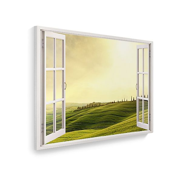 WallSpirit Leinwandbild "Fenster mit Aussicht", Toscana, günstig online kaufen