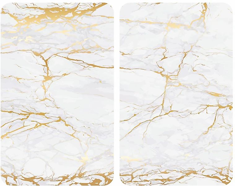 WENKO Herd-Abdeckplatte »Universal Modell Marmor Gold«, (Set, 2 tlg.), Herd günstig online kaufen