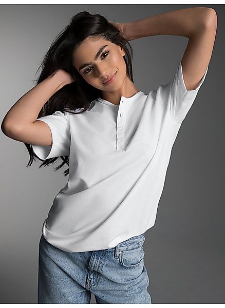 Trigema T-Shirt TRIGEMA T-Shirt mit Knopfleiste DELUXE Baumwolle (1-tlg) günstig online kaufen