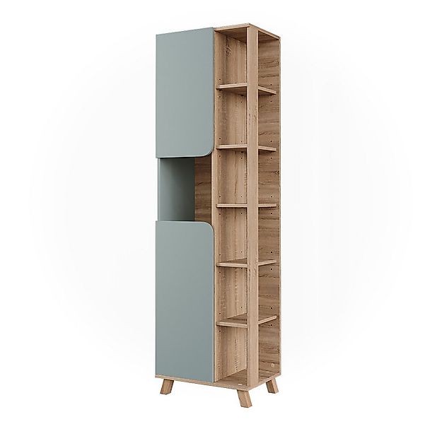 Vicco Hochschrank Karen, Sonoma/Blau, 50 x 175 cm mit 2 Türen günstig online kaufen