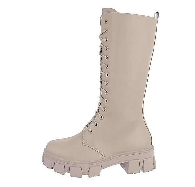 Ital-Design Damen Schnürschuhe Freizeit Stiefel Blockabsatz Schnürstiefel i günstig online kaufen